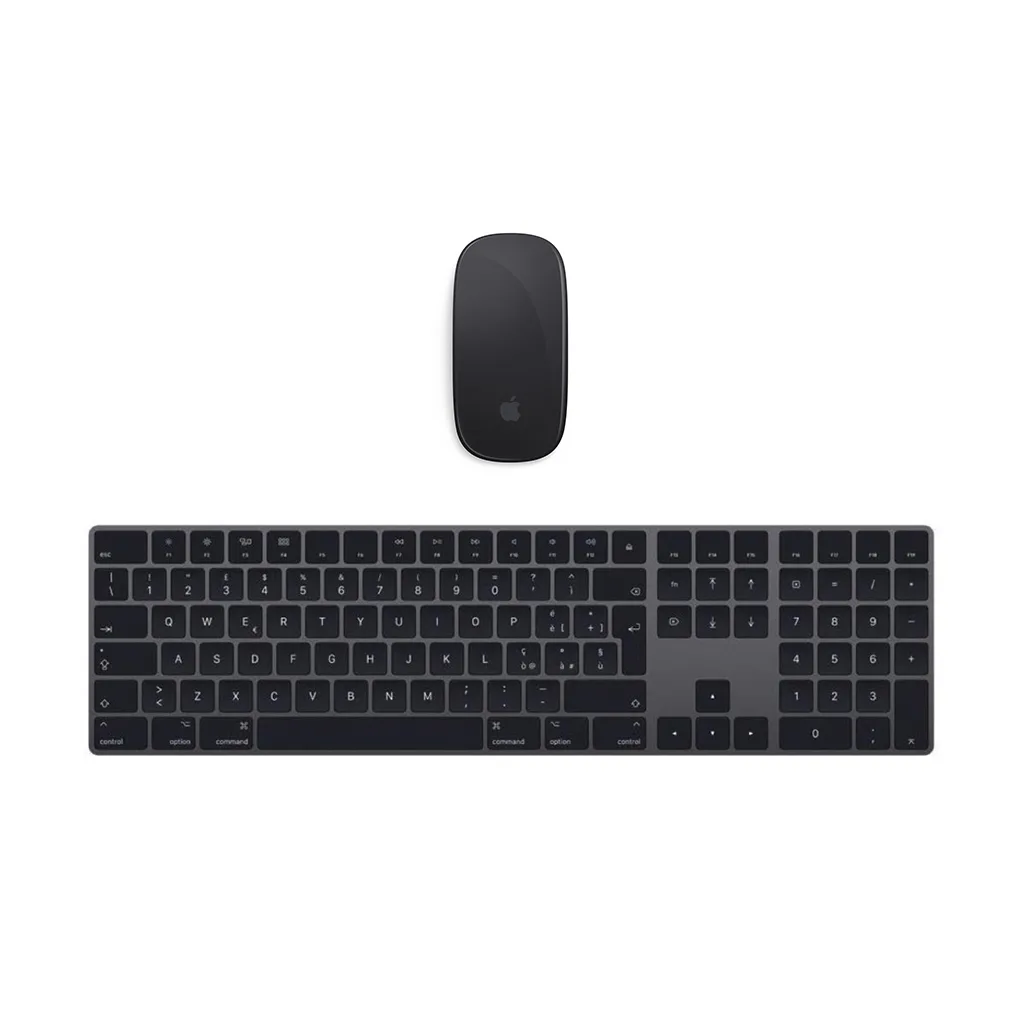 Apple Magic Keyboard 2 Grigio Siderale estesa con pad numerico + Magic Mouse 2 versione con batteria integrata (Ricondizionato)