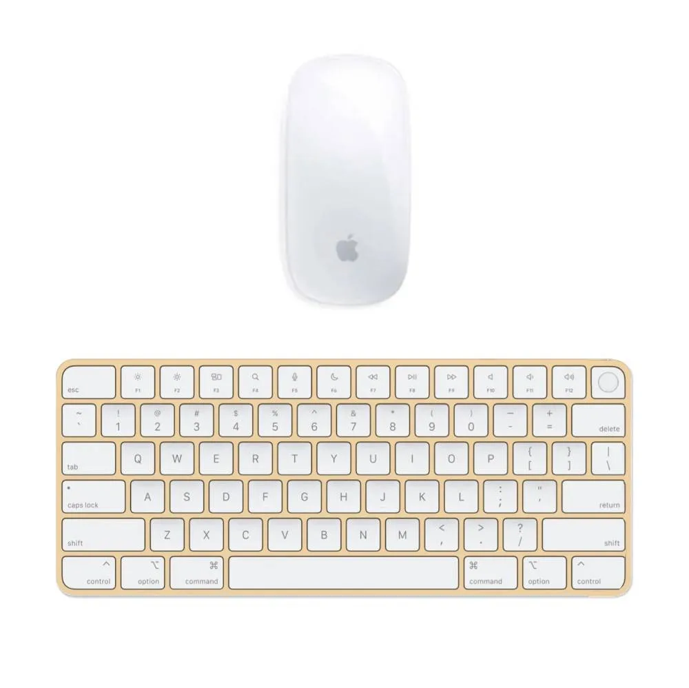 Apple Magic Mouse + Magic Keyboard con Touch ID Arancione con batteria integrata (Ricondizionato)