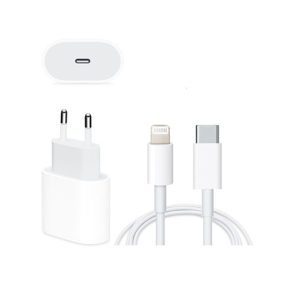 Apple 18W Cavo da USB-C a Lightning per iPhone con presa da muro EU (Nuovo