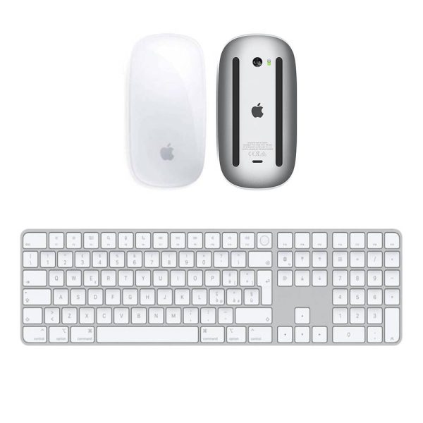 Apple Magic Keyboard estesa con pad numero e Touch ID + Magic Mouse con batteria integrata (Ricondizionato)