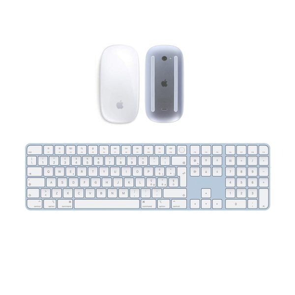 Apple Magic Mouse + Magic Keyboard con TouchID Blu e pad numerico con batteria integrata (Ricondizionato)