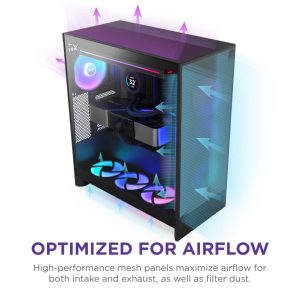 NZXT H7 FLOW BLACK VENTILAZIONE - Refurbis