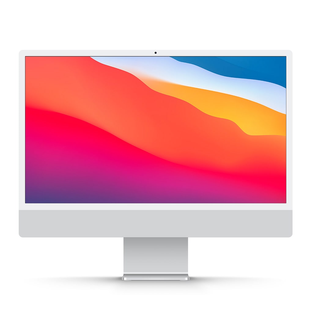 Apple iMac 24 pollici (2021) M1 8-Core, 4 porte Thunderbolt, Argento - 16GB - 512GB SSD - Eccellente