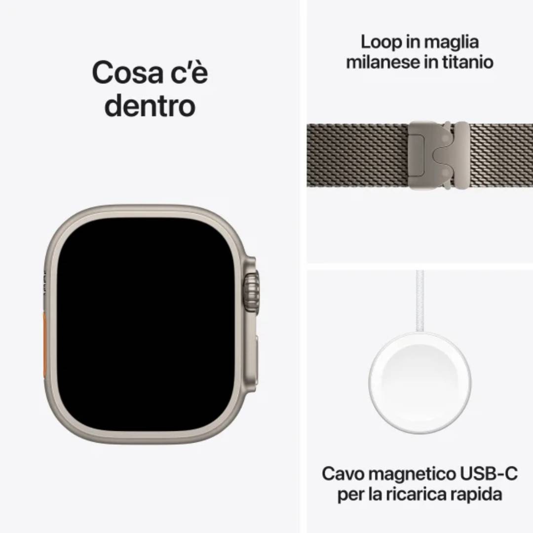 Apple Watch Ultra 3 (2025) 49mm, con cinturino in maglia milanese Titanio - GPS + Cellular - Eccellente 5 Apple Watch Ultra 3 (2025) 49mm, con cinturino in maglia milanese Titanio - GPS + Cellular - Eccellente - Image 3